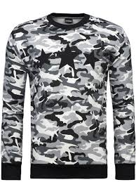 ŠEDÁ MASKÁČOVÁ MIKINA S HVĚZDAMI OZONEE B4